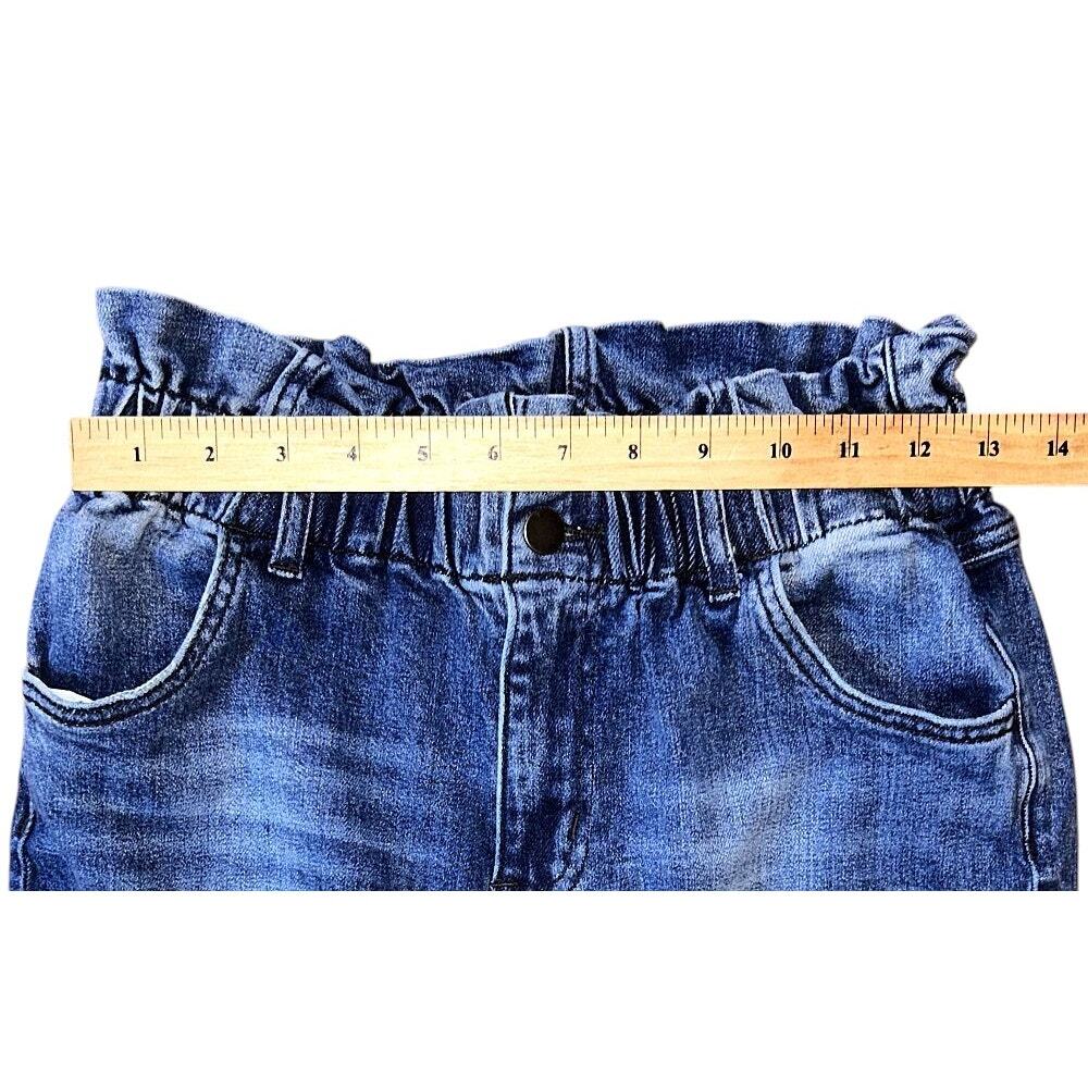 Magnolia Boutique High Ruffled Paper Bag Waist Straight Leg Jeans 27 - Picture 2 of 7